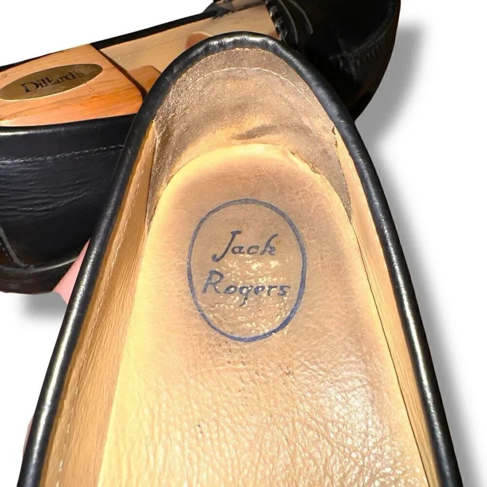 Black Jack Rogers Leather Penny Loafers Size 11